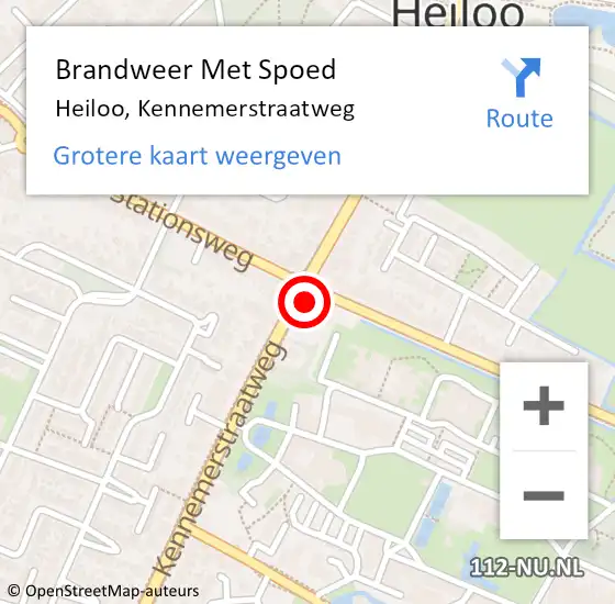 Locatie op kaart van de 112 melding: Brandweer Met Spoed Naar Heiloo, Kennemerstraatweg op 26 januari 2016 23:20