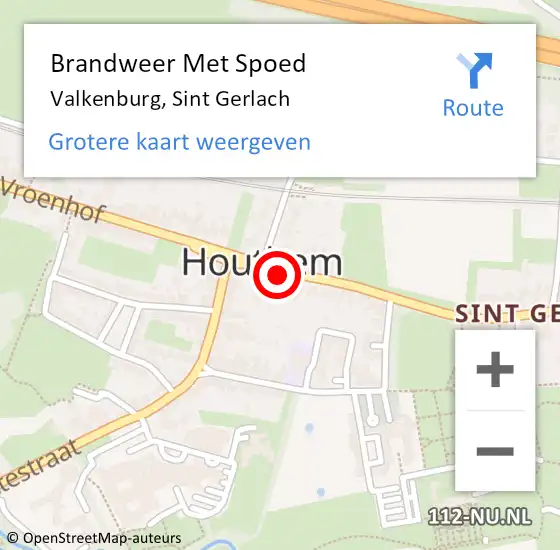 Locatie op kaart van de 112 melding: Brandweer Met Spoed Naar Valkenburg, Sint Gerlach op 27 januari 2016 01:09