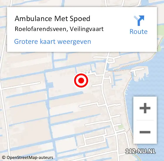 Locatie op kaart van de 112 melding: Ambulance Met Spoed Naar Roelofarendsveen, Veilingvaart op 27 januari 2016 02:47