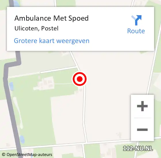 Locatie op kaart van de 112 melding: Ambulance Met Spoed Naar Ulicoten, Postel op 27 januari 2016 07:33