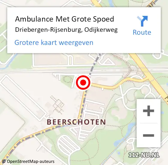 Locatie op kaart van de 112 melding: Ambulance Met Grote Spoed Naar Driebergen-Rijsenburg, Odijkerweg op 27 januari 2016 10:58