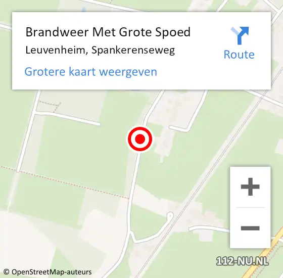 Locatie op kaart van de 112 melding: Brandweer Met Grote Spoed Naar Leuvenheim, Spankerenseweg op 27 januari 2016 11:33