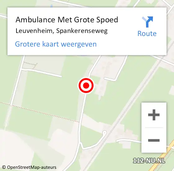 Locatie op kaart van de 112 melding: Ambulance Met Grote Spoed Naar Leuvenheim, Spankerenseweg op 27 januari 2016 11:36