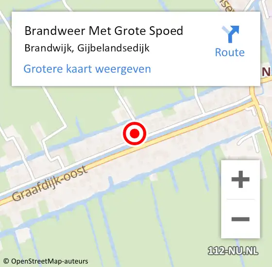 Locatie op kaart van de 112 melding: Brandweer Met Grote Spoed Naar Brandwijk, Gijbelandsedijk op 4 december 2013 14:44