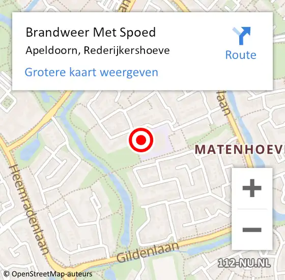 Locatie op kaart van de 112 melding: Brandweer Met Spoed Naar Apeldoorn, Rederijkershoeve op 27 januari 2016 11:54