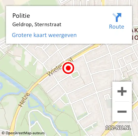 Locatie op kaart van de 112 melding: Politie Geldrop, Sternstraat op 27 januari 2016 11:56