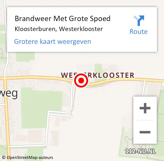 Locatie op kaart van de 112 melding: Brandweer Met Grote Spoed Naar Kloosterburen, Westerklooster op 27 januari 2016 12:05