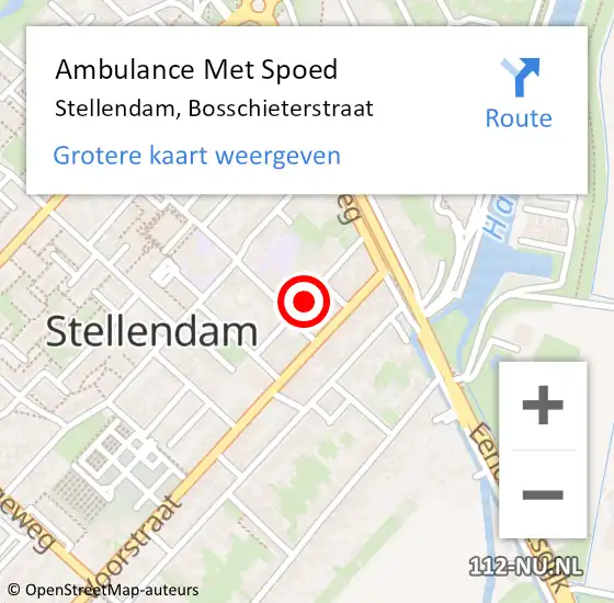 Locatie op kaart van de 112 melding: Ambulance Met Spoed Naar Stellendam, Bosschieterstraat op 27 januari 2016 13:35