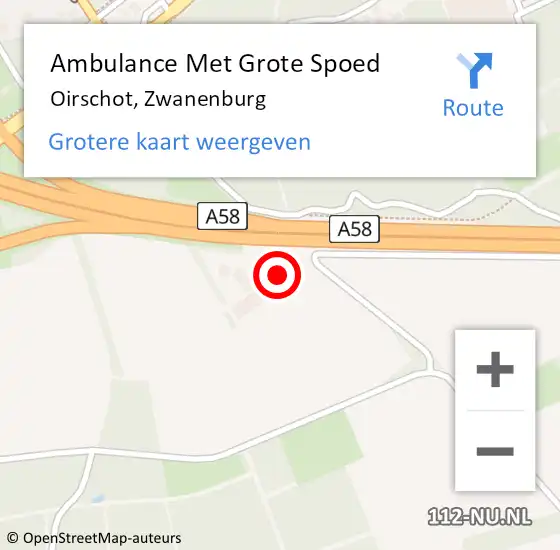 Locatie op kaart van de 112 melding: Ambulance Met Grote Spoed Naar Oirschot, Zwanenburg op 27 januari 2016 18:08