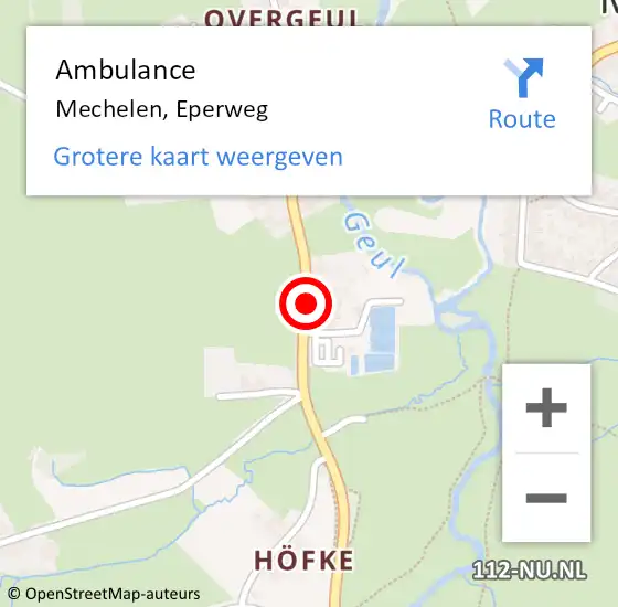 Locatie op kaart van de 112 melding: Ambulance Mechelen, Eperweg op 4 december 2013 15:24