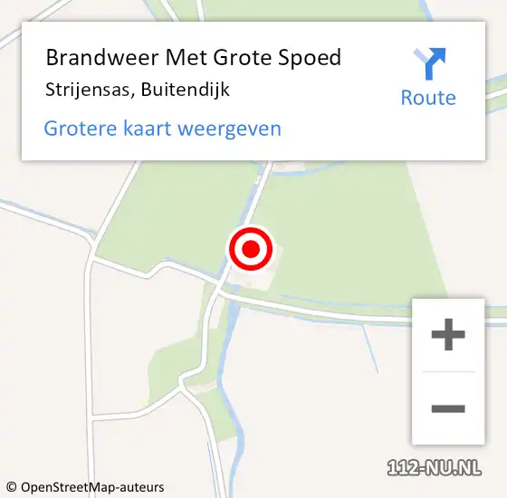 Locatie op kaart van de 112 melding: Brandweer Met Grote Spoed Naar Strijensas, Buitendijk op 27 januari 2016 18:50