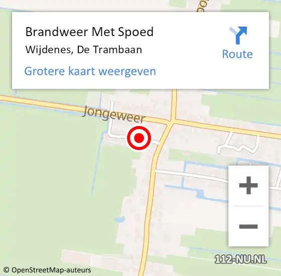 Locatie op kaart van de 112 melding: Brandweer Met Spoed Naar Wijdenes, De Trambaan op 27 januari 2016 21:58