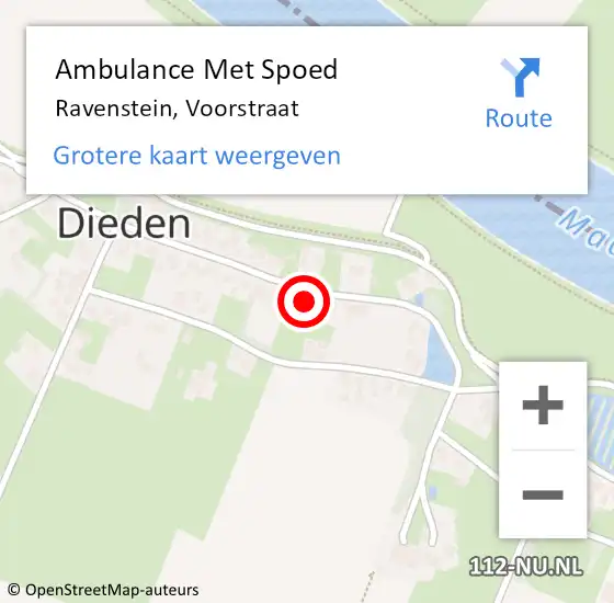 Locatie op kaart van de 112 melding: Ambulance Met Spoed Naar Ravenstein, Voorstraat op 27 januari 2016 23:15