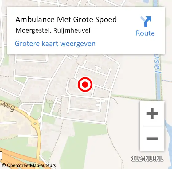 Locatie op kaart van de 112 melding: Ambulance Met Grote Spoed Naar Moergestel, Ruijmheuvel op 27 januari 2016 23:35