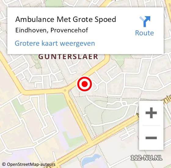 Locatie op kaart van de 112 melding: Ambulance Met Grote Spoed Naar Eindhoven, Provencehof op 28 januari 2016 03:29