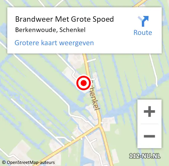 Locatie op kaart van de 112 melding: Brandweer Met Grote Spoed Naar Berkenwoude, Schenkel op 28 januari 2016 08:14