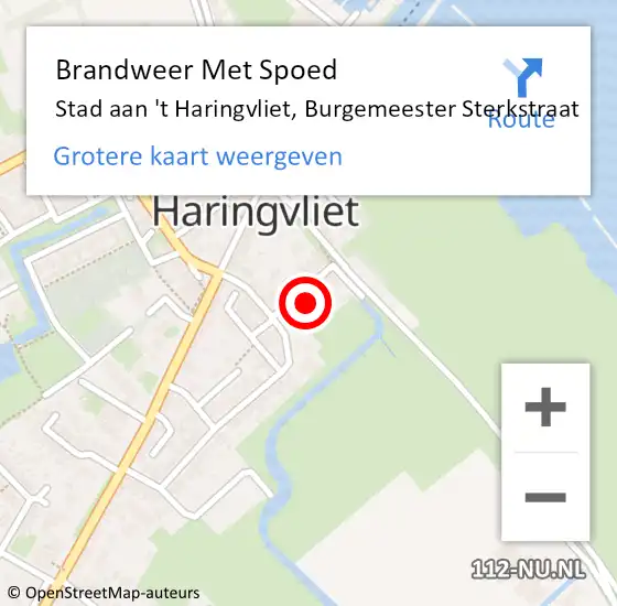 Locatie op kaart van de 112 melding: Brandweer Met Spoed Naar Stad aan 't Haringvliet, Burgemeester Sterkstraat op 28 januari 2016 09:21