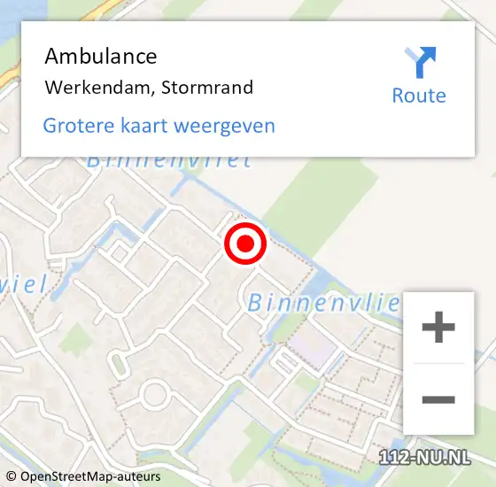 Locatie op kaart van de 112 melding: Ambulance Werkendam, Stormrand op 28 januari 2016 09:24