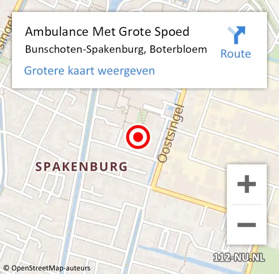 Locatie op kaart van de 112 melding: Ambulance Met Grote Spoed Naar Bunschoten-Spakenburg, Boterbloem op 28 januari 2016 10:48