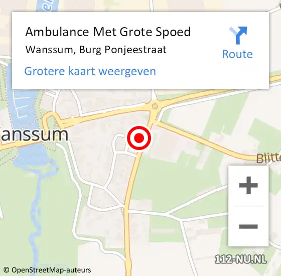 Locatie op kaart van de 112 melding: Ambulance Met Grote Spoed Naar Wanssum, Burg Ponjeestraat op 28 januari 2016 11:51