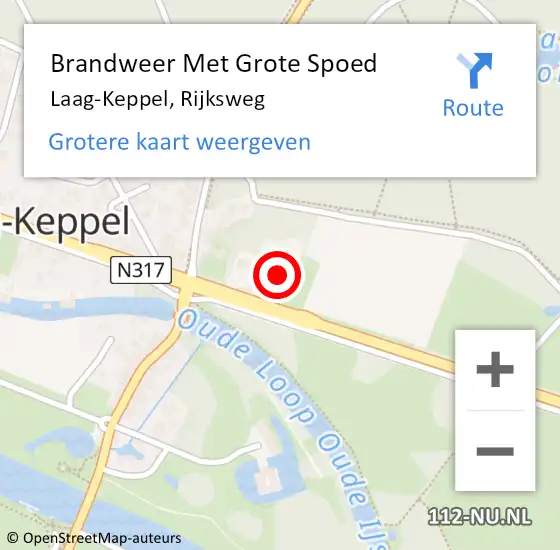 Locatie op kaart van de 112 melding: Brandweer Met Grote Spoed Naar Laag-Keppel, Rijksweg op 4 december 2013 16:36