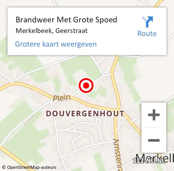 Locatie op kaart van de 112 melding: Brandweer Met Grote Spoed Naar Merkelbeek, Geerstraat op 28 januari 2016 14:59