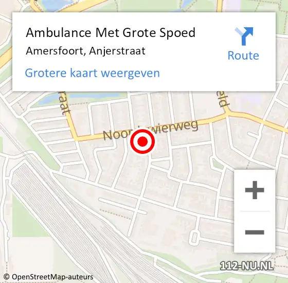 Locatie op kaart van de 112 melding: Ambulance Met Grote Spoed Naar Amersfoort, Anjerstraat op 28 januari 2016 15:20