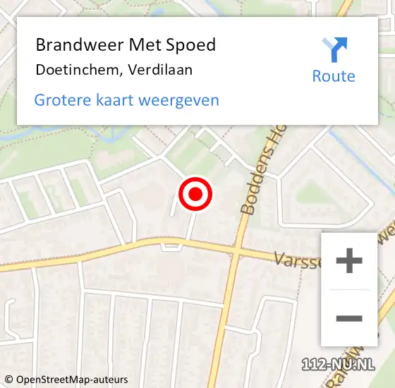 Locatie op kaart van de 112 melding: Brandweer Met Spoed Naar Doetinchem, Verdilaan op 28 januari 2016 17:59