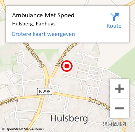 Locatie op kaart van de 112 melding: Ambulance Met Spoed Naar Hulsberg, Panhuys op 4 december 2013 17:09