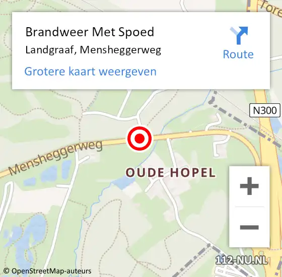 Locatie op kaart van de 112 melding: Brandweer Met Spoed Naar Landgraaf, Mensheggerweg op 28 januari 2016 20:25