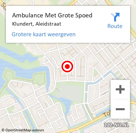 Locatie op kaart van de 112 melding: Ambulance Met Grote Spoed Naar Klundert, Aleidstraat op 28 januari 2016 21:58