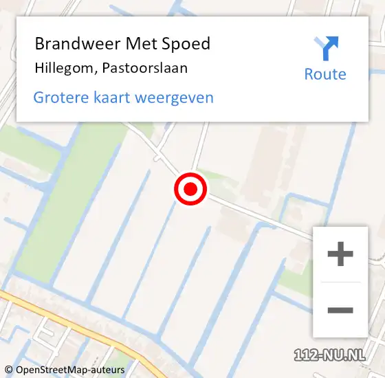 Locatie op kaart van de 112 melding: Brandweer Met Spoed Naar Hillegom, Pastoorslaan op 28 januari 2016 23:12