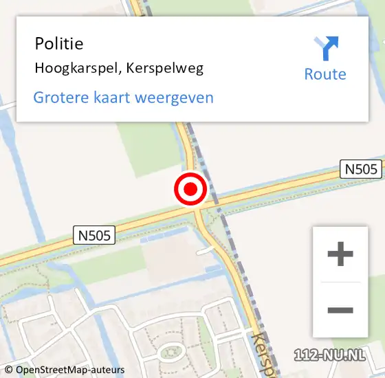 Locatie op kaart van de 112 melding: Politie Hoogkarspel, Kerspelweg op 28 januari 2016 23:38