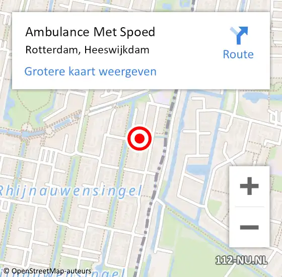 Locatie op kaart van de 112 melding: Ambulance Met Spoed Naar Rotterdam, Heeswijkdam op 29 januari 2016 01:54