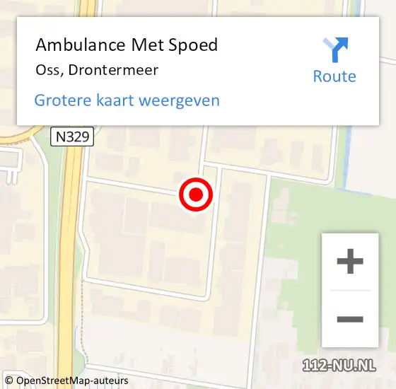 Locatie op kaart van de 112 melding: Ambulance Met Spoed Naar Oss, Drontermeer op 29 januari 2016 02:15