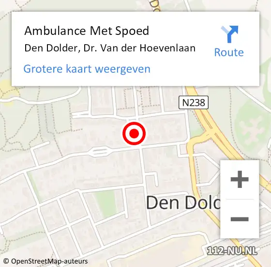 Locatie op kaart van de 112 melding: Ambulance Met Spoed Naar Den Dolder, Dr. Van der Hoevenlaan op 29 januari 2016 11:47