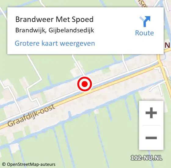 Locatie op kaart van de 112 melding: Brandweer Met Spoed Naar Brandwijk, Gijbelandsedijk op 4 december 2013 18:22