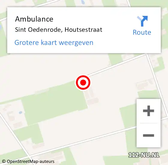 Locatie op kaart van de 112 melding: Ambulance Sint Oedenrode, Houtsestraat op 29 januari 2016 15:19