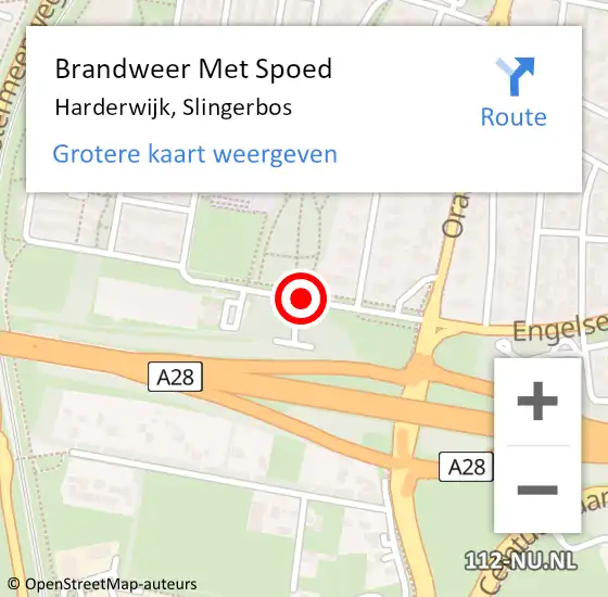Locatie op kaart van de 112 melding: Brandweer Met Spoed Naar Harderwijk, Slingerbos op 29 januari 2016 16:10