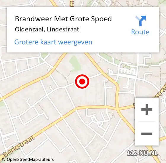 Locatie op kaart van de 112 melding: Brandweer Met Grote Spoed Naar Oldenzaal, Lindestraat op 4 december 2013 18:45