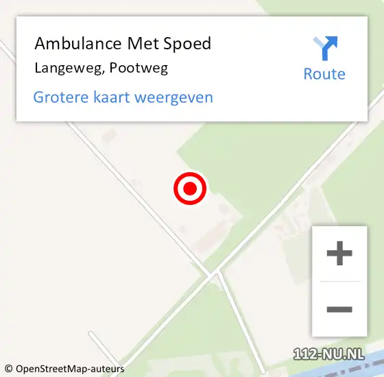 Locatie op kaart van de 112 melding: Ambulance Met Spoed Naar Langeweg, Pootweg op 29 januari 2016 18:02