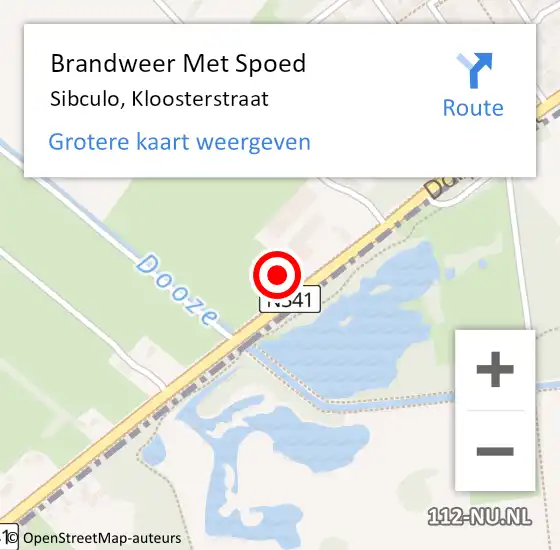 Locatie op kaart van de 112 melding: Brandweer Met Spoed Naar Sibculo, Kloosterstraat op 29 januari 2016 19:08