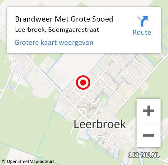 Locatie op kaart van de 112 melding: Brandweer Met Grote Spoed Naar Leerbroek, Boomgaardstraat op 4 december 2013 19:10