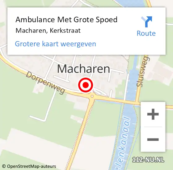 Locatie op kaart van de 112 melding: Ambulance Met Grote Spoed Naar Macharen, Kerkstraat op 30 januari 2016 01:01