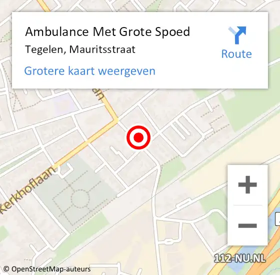 Locatie op kaart van de 112 melding: Ambulance Met Grote Spoed Naar Tegelen, Mauritsstraat op 30 januari 2016 09:11