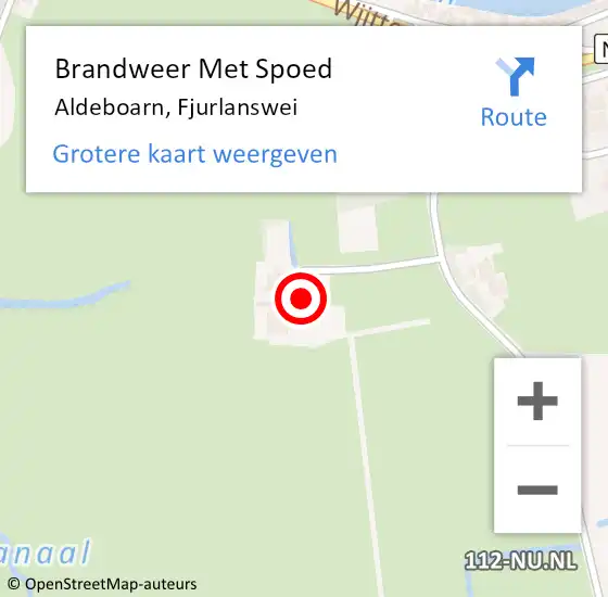 Locatie op kaart van de 112 melding: Brandweer Met Spoed Naar Aldeboarn, Fjurlanswei op 30 januari 2016 09:58