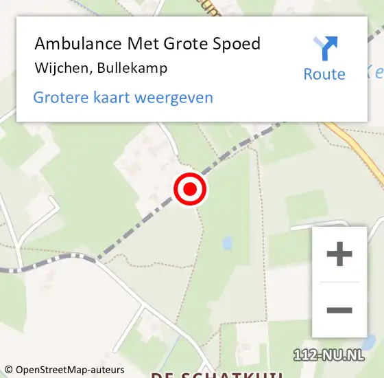 Locatie op kaart van de 112 melding: Ambulance Met Grote Spoed Naar Wijchen, Bullekamp op 4 december 2013 20:08