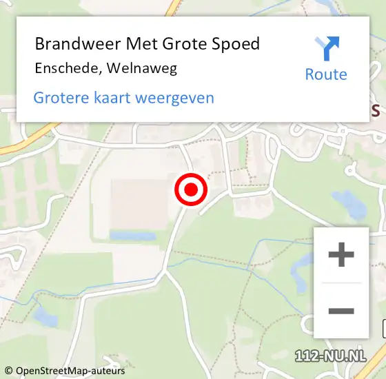 Locatie op kaart van de 112 melding: Brandweer Met Grote Spoed Naar Enschede, Welnaweg op 30 januari 2016 11:57