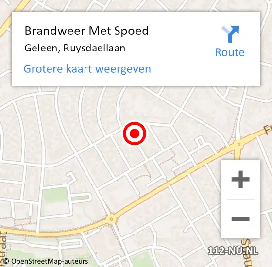 Locatie op kaart van de 112 melding: Brandweer Met Spoed Naar Geleen, Ruysdaellaan op 30 januari 2016 12:20