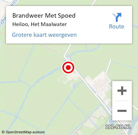 Locatie op kaart van de 112 melding: Brandweer Met Spoed Naar Heiloo, Het Maalwater op 30 januari 2016 13:24